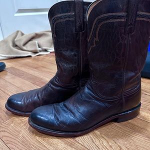 Luchese mad dog cherry goat leather boots. Size 12